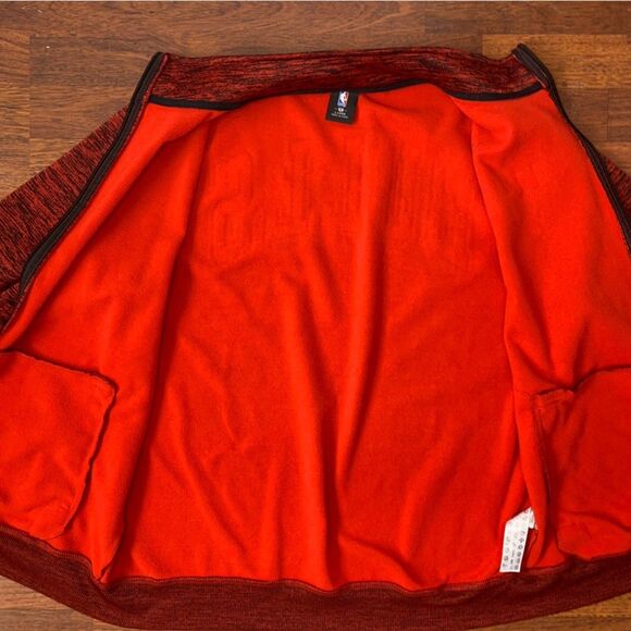 NBA Official Chicago Bulls Full Zip Warm Up Track Jacket Fleece Lined Size L - Picture 7 of 9